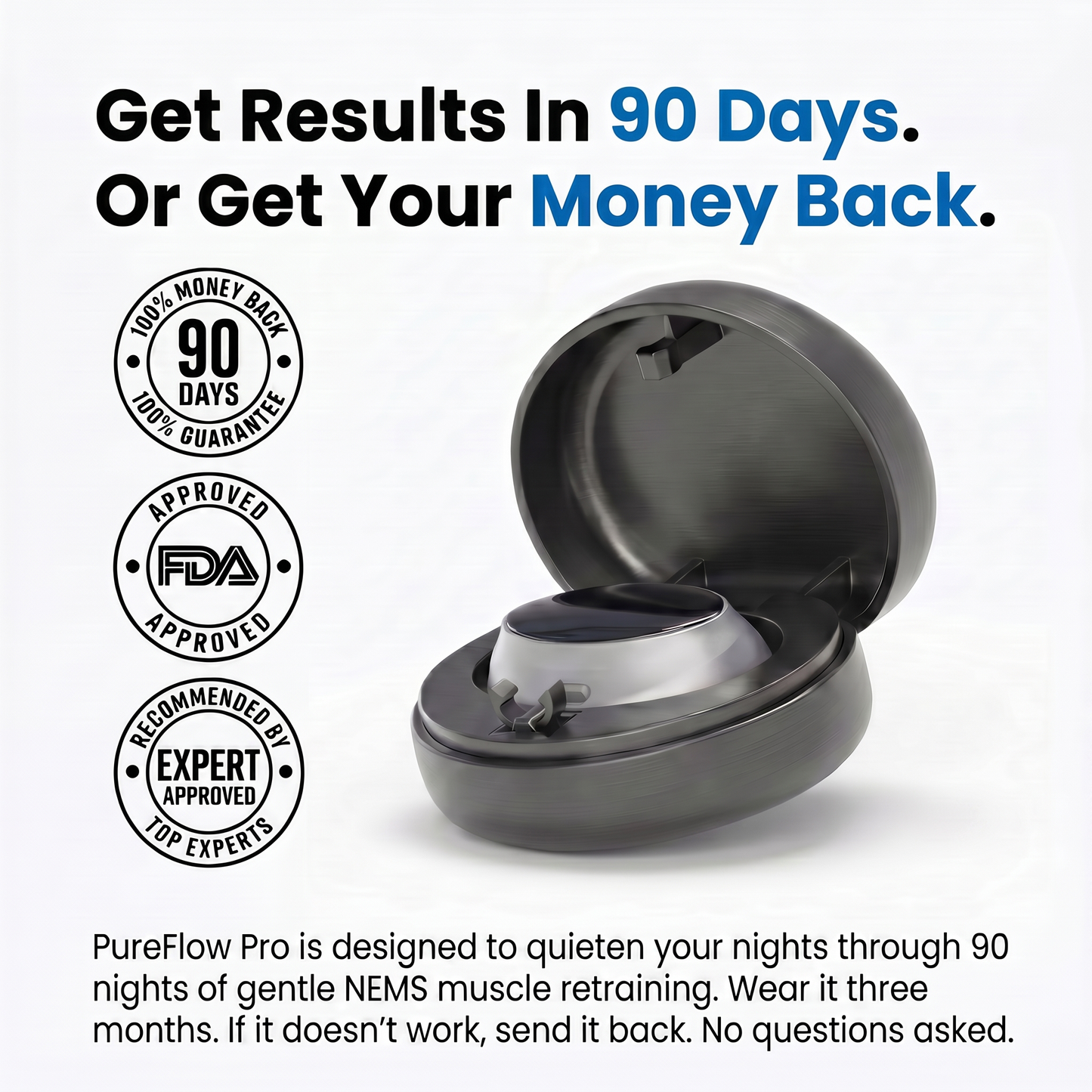 PureFlow Pro — NEMS Muscle Retraining for Snoring & Sleep Apnea